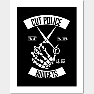 ACAB Cut Police Budgets Skeleton Scissors Posters and Art